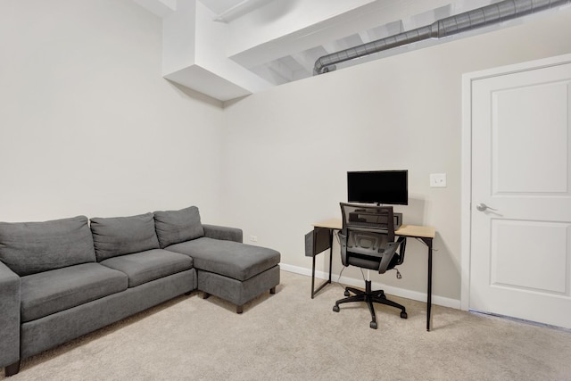 office area with light carpet