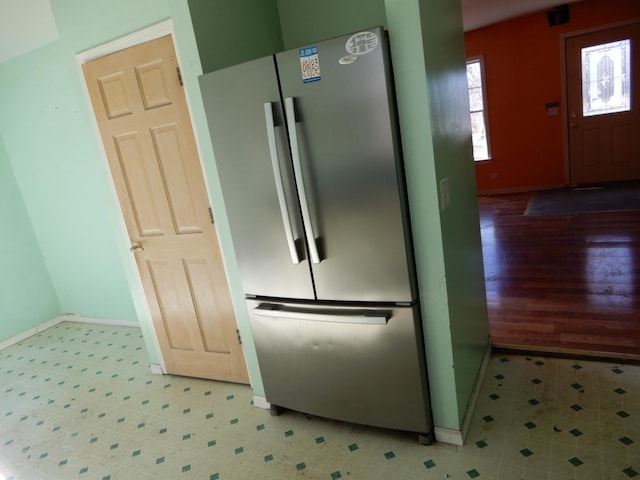 kitchen with stainless steel refrigerator