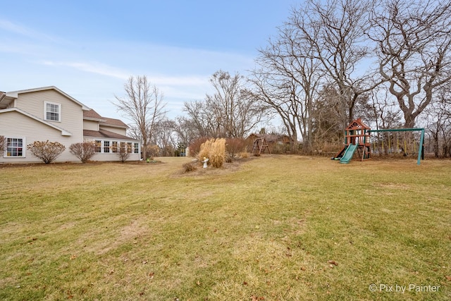 view of yard featuring a playground