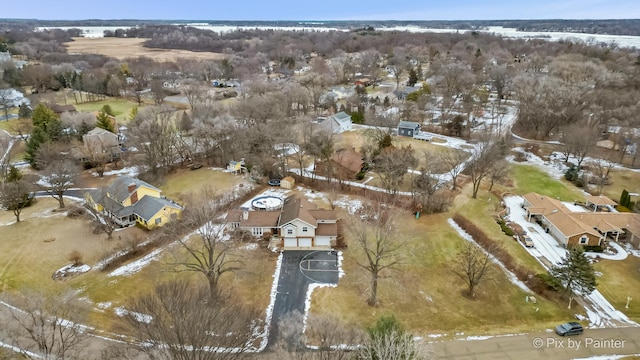 view of snowy aerial view