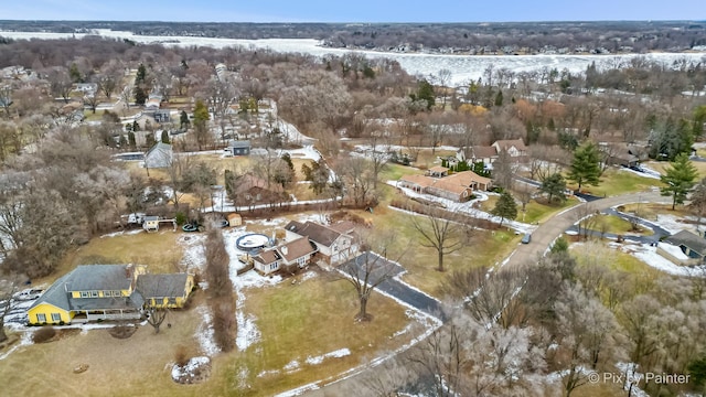 view of snowy aerial view