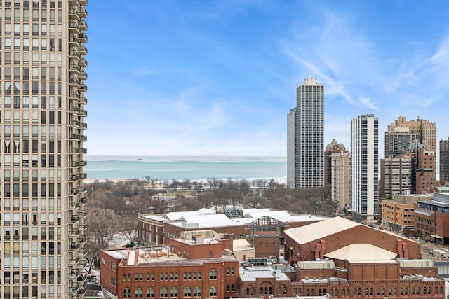 city view with a water view