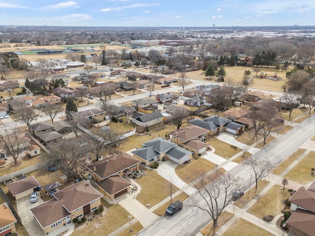 bird's eye view with a residential view