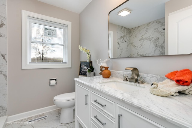 38W715 Huntley Rd, West Dundee, IL 60118 - bathroom with vanity, marble look tiles, and a marble finish shower