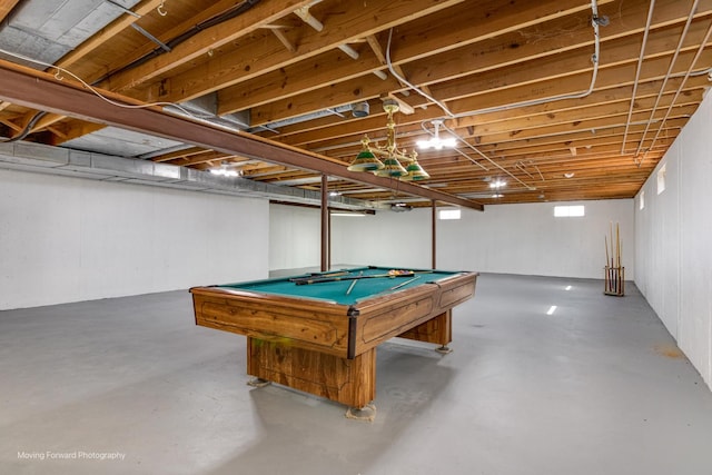 38W715 Huntley Rd, West Dundee, IL 60118 - playroom featuring finished concrete floors and billiards