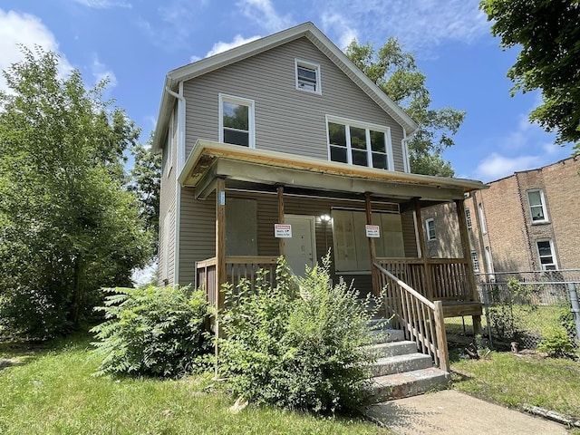 view of front of property with a porch