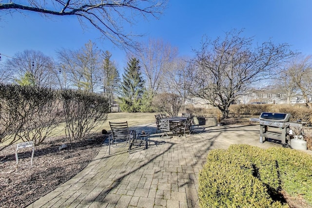 view of patio / terrace with a grill