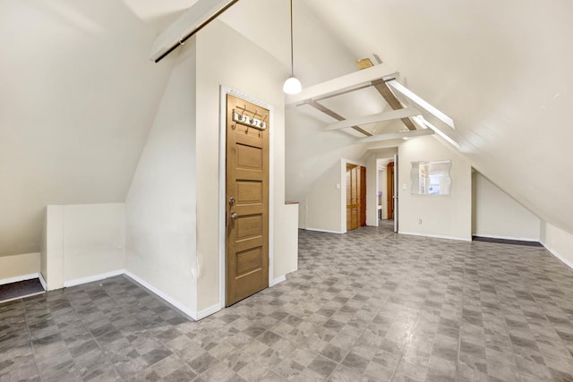 bonus room with lofted ceiling