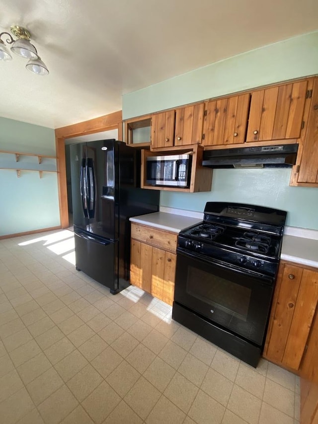 kitchen featuring black appliances