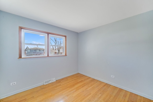 empty room featuring light wood-type flooring