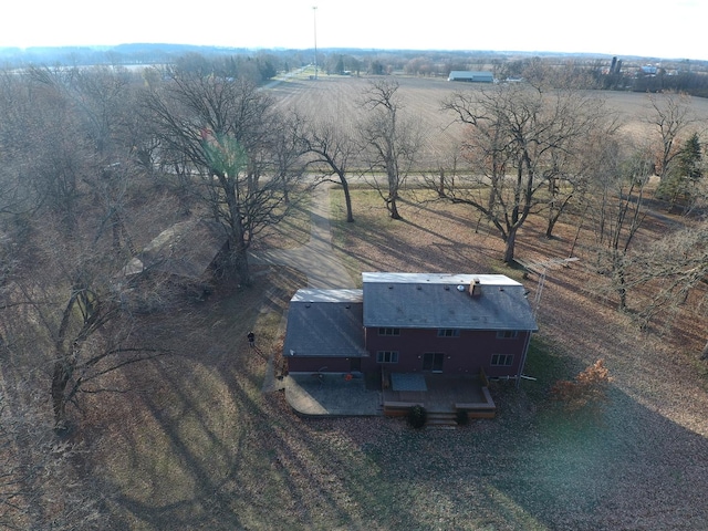 drone / aerial view with a rural view