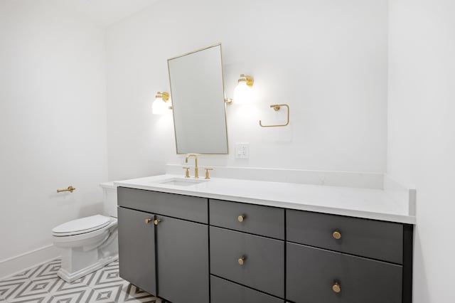 bathroom with toilet and vanity