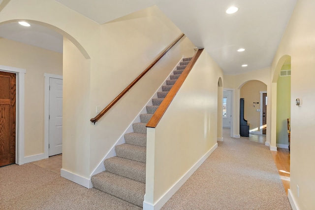 interior space featuring carpet