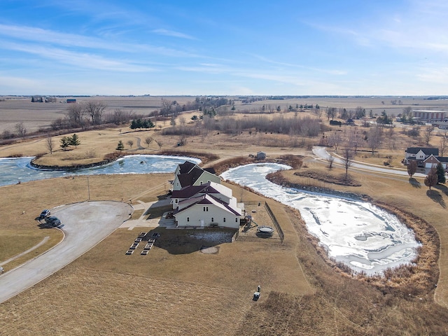 aerial view with a rural view