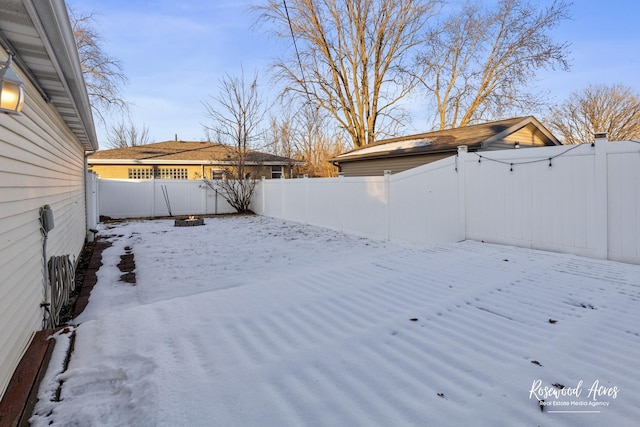 view of snowy yard