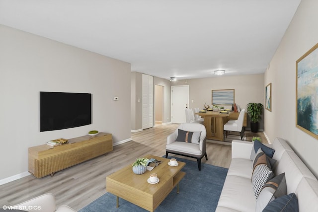 living room featuring hardwood / wood-style flooring