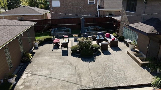 view of patio / terrace with an outdoor living space