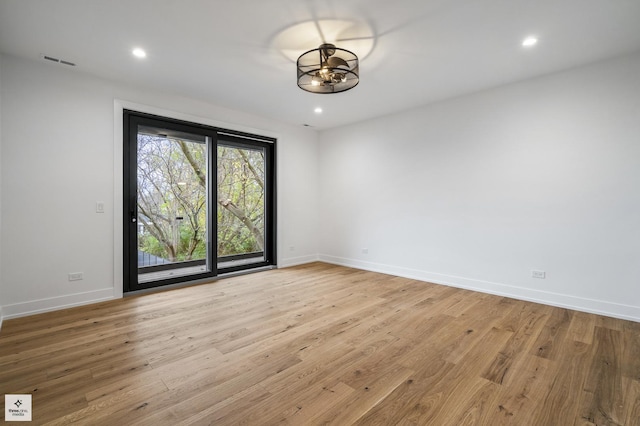 empty room featuring light wood-type flooring