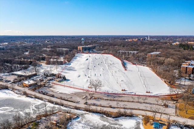 view of snowy aerial view