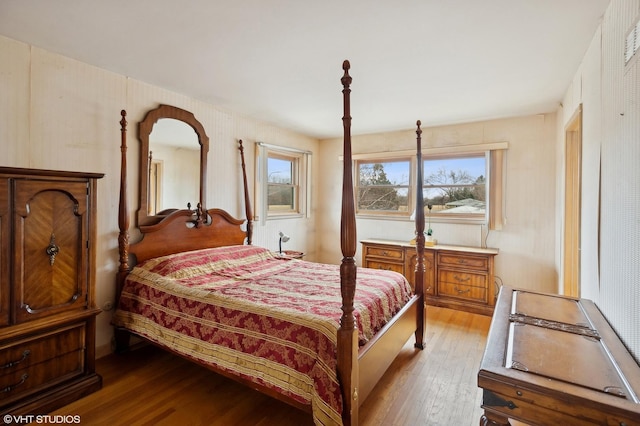 bedroom featuring light hardwood / wood-style floors