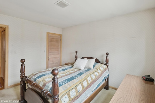 view of carpeted bedroom