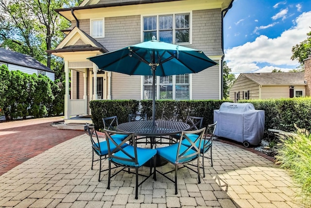 view of patio featuring area for grilling