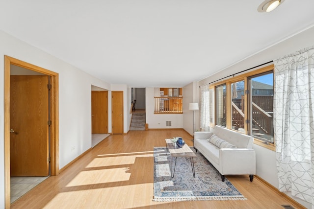 living room featuring hardwood / wood-style flooring