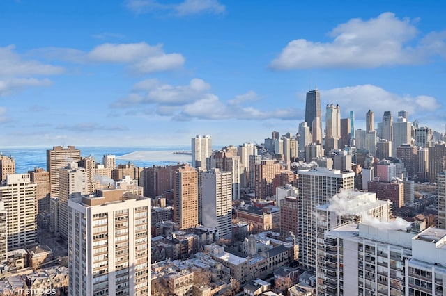 view of city featuring a water view