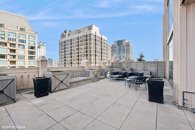 view of patio with an outdoor hangout area