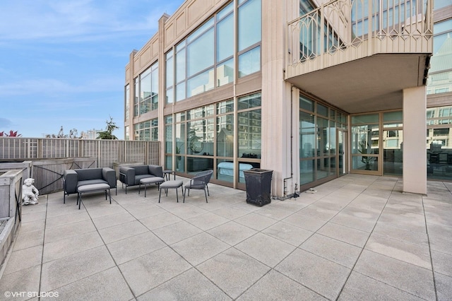 view of patio with an outdoor living space