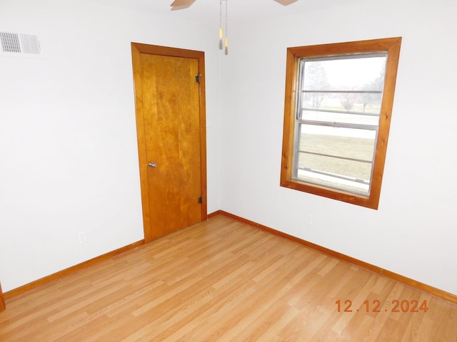 empty room featuring light wood-type flooring