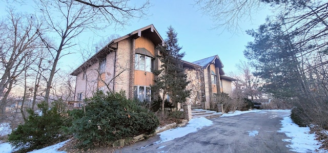 view of snow covered exterior