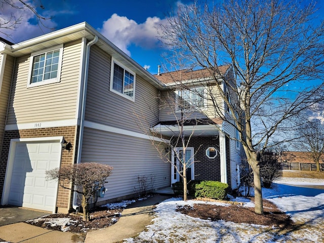 view of front of house with a garage