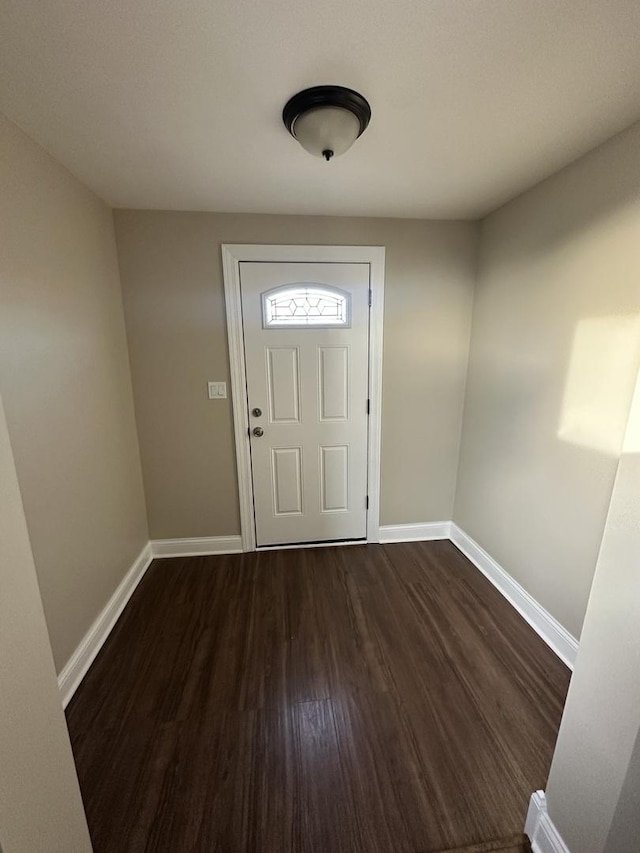 foyer entrance with dark hardwood / wood-style floors