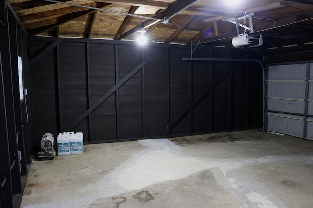 garage featuring a garage door opener