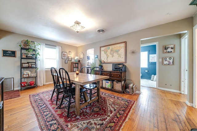 dining room featuring light hardwood / wood-style flooring