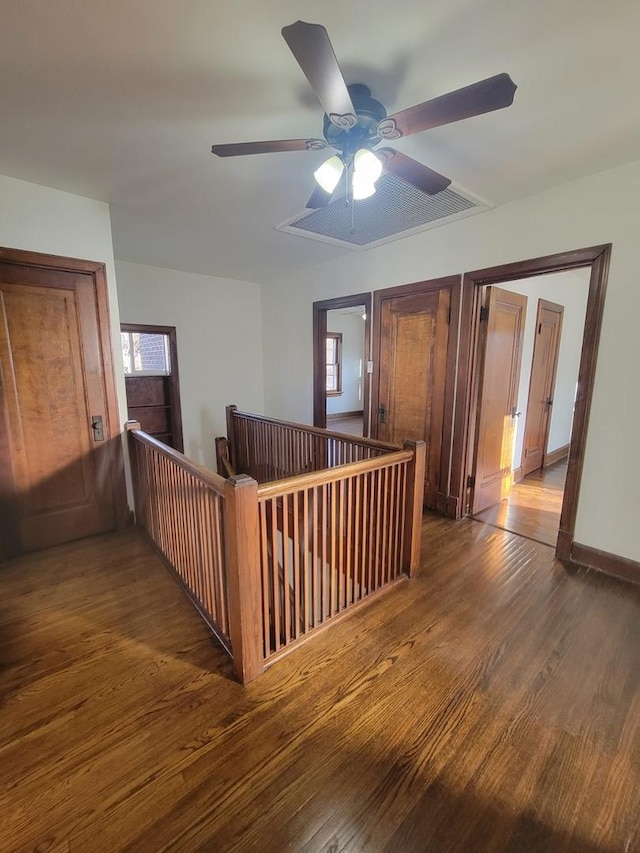 hall featuring dark hardwood / wood-style flooring