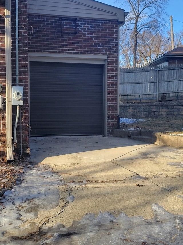 view of garage