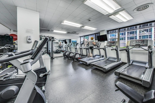 workout area featuring plenty of natural light