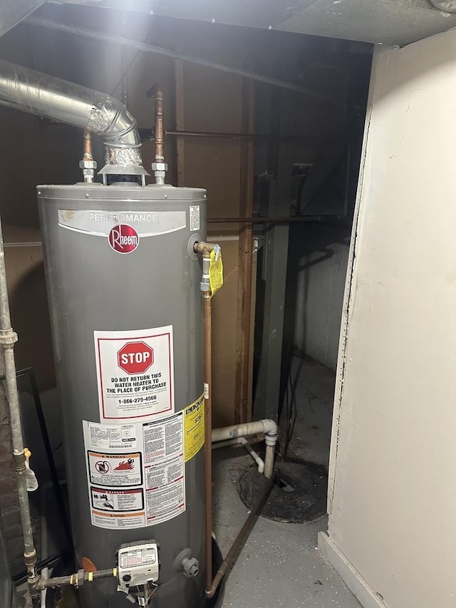 utilities featuring gas water heater