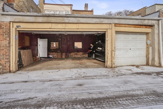 view of garage