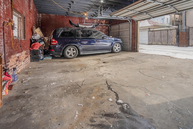 view of garage