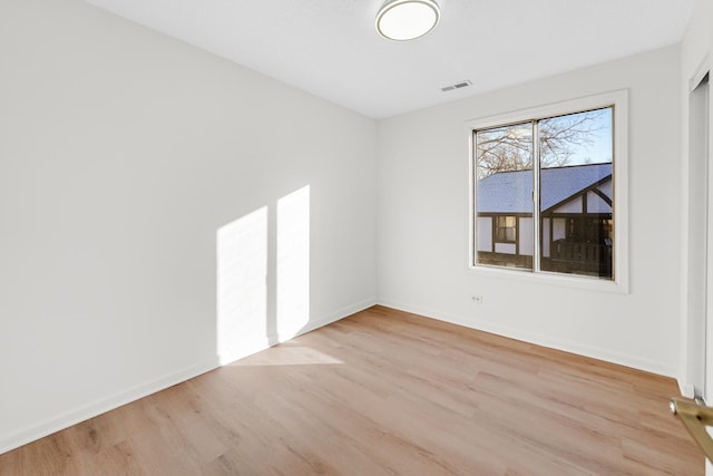 empty room featuring light wood-type flooring