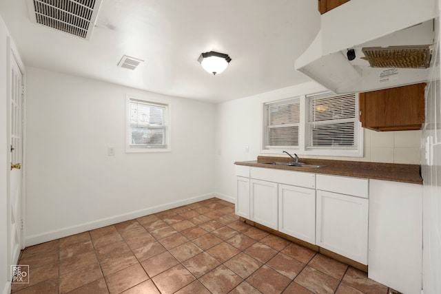 kitchen with sink and white cabinetry