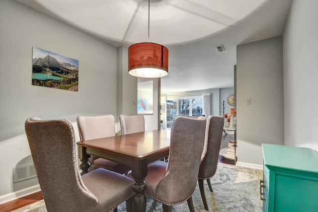 view of dining room