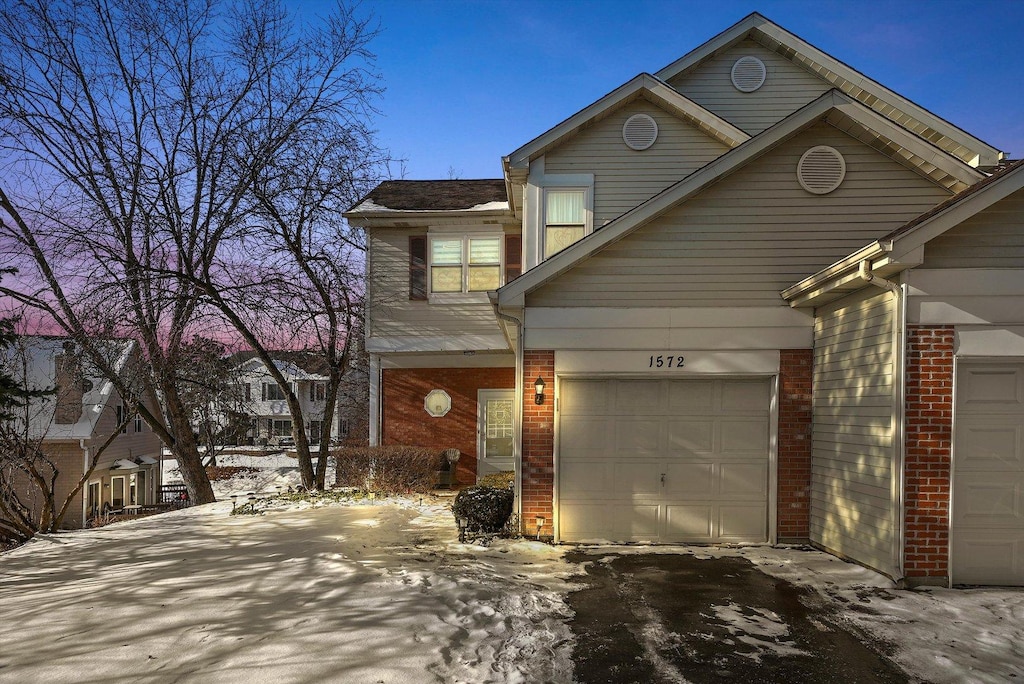 view of property with a garage