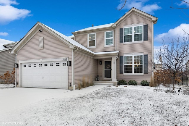 view of front property featuring a garage