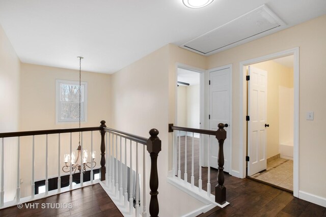 additional living space with lofted ceiling and dark wood-type flooring