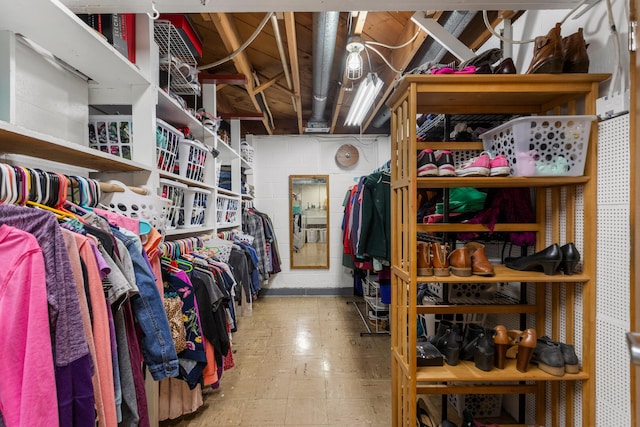 view of walk in closet