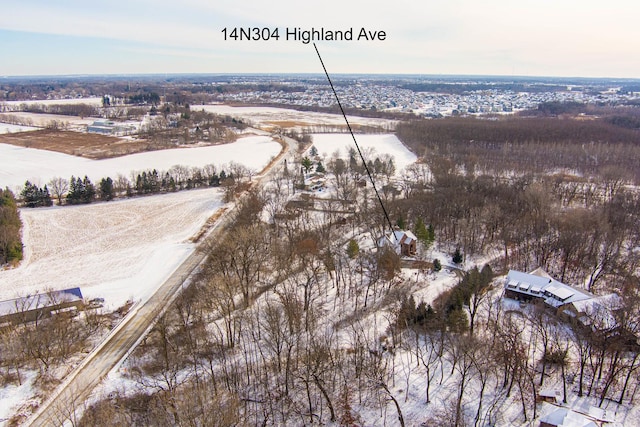 view of snowy aerial view